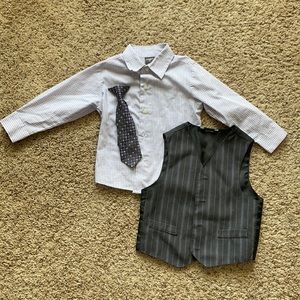 3T dress shirt, vest & tie